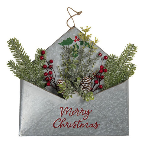CLAYRE E EEF Decorazione natalizia MERRY CHRISTMAS lettera fuoriporta rosso 35x5x35 cm