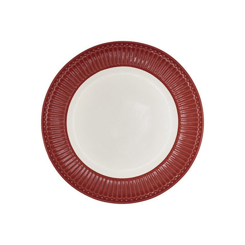 GREENGATE Piattino in porcellana ALICE RED bianco e rosso 7.5 cm STWPLASAALI1006