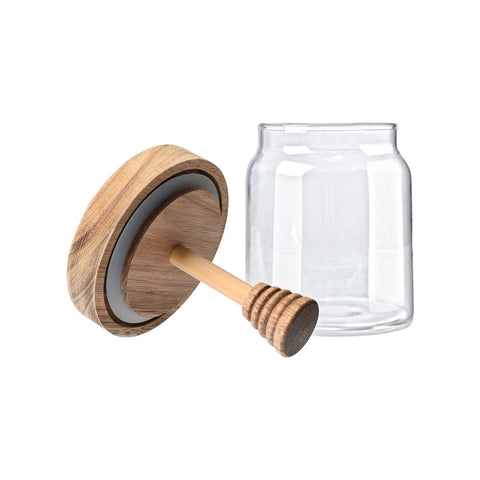 Estia Home Barattolo per miele in vetro con tappo in legno "Allure" D9xH13.5 cm