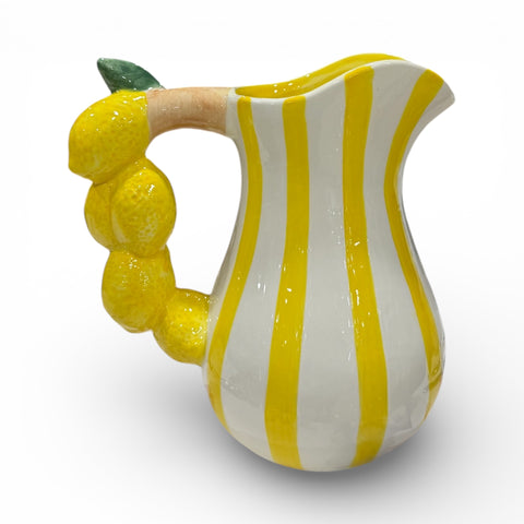 Fade Brocca in ceramica bianco/giallo con limoni "Lemon" 1.2 Litri