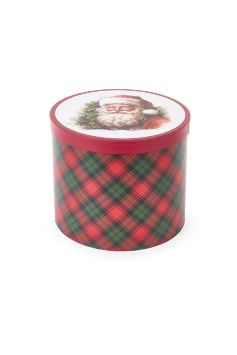 Lot de 3 boîtes rondes de Noël « Noël approche » en tissu 20/23/26 cm