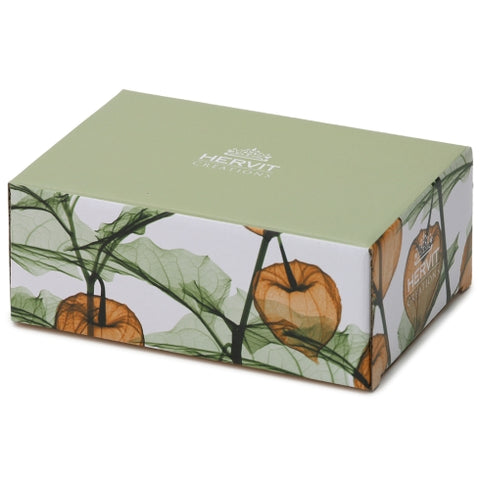 Hervit Cofanetto in legno/specchio ambra "Alkekengi" 7x7xH5 cm - Angelica Home Stabia