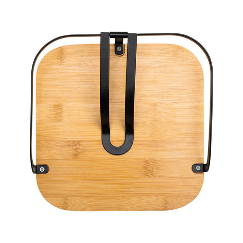 Estia Home Portatovaglioli in metallo nero e bamboo 20x20xH7 cm