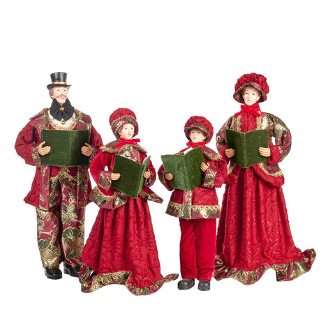 FABR.CAROL SINGER FAMILY TT SET/4 RD/GLD 53CM