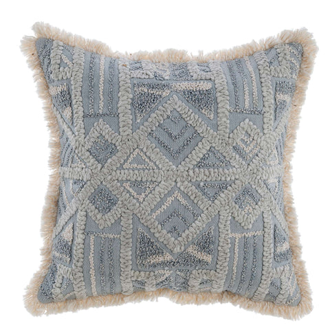 Blanc Mariclò Cuscino arredo ricamato in cotone "Vista Mare" 45x45 cm - Angelica Home Stabia