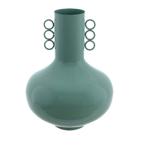 Blanc Mariclò Vaso decorativo porta fiori in metallo verde "Carmen" 25x25xH33 cm - Angelica Home Stabia