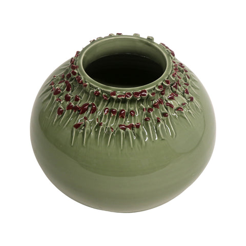 Virginia Casa Vaso basso porta fiori in ceramica D27xH21 cm 3 varianti(1 unità)