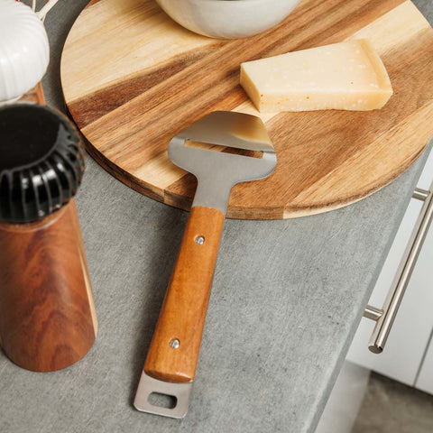 Estia Home Coupe-fromage en acier inoxydable, manche en bois "Allure" 24x7.5 cm