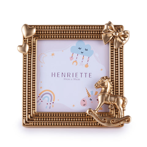 Henriette "Enfant" Gold Resin Photo Frame 14.5x13.5cm (10x10cm)