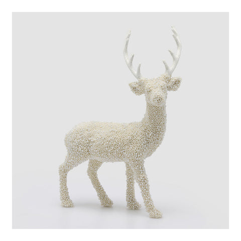 EDG Statuina natalizia Renna con perle bianco 36x21x54,5 cm