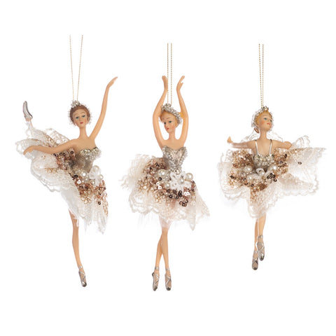 GOODWILL Resin ballerina with beads H17 cm 3 variants (1pc)