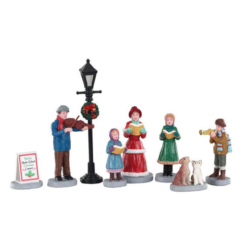 LEMAX Set 8 pieces Christmas choir "Baily's Music School Carolers" in polyresin H10.1 cm