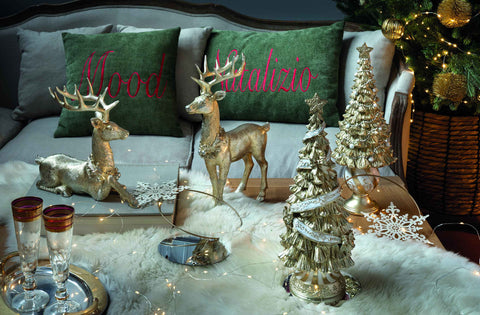Henriette Albero di Natale in resina champagne "Royal Forest" D16.5xH43 cm
