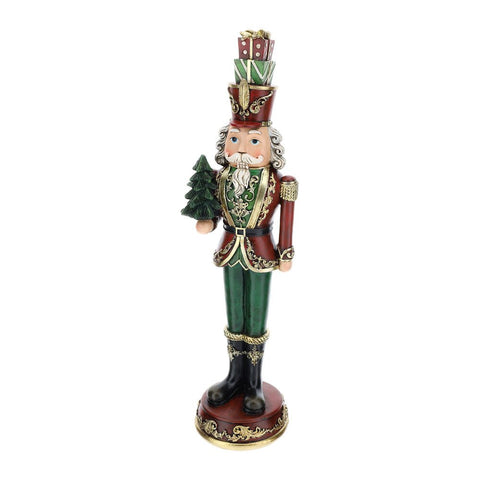 Hervit Statuette de Noël Soldat de plomb YORK Casse-noisette avec sapin en résine H53 cm
