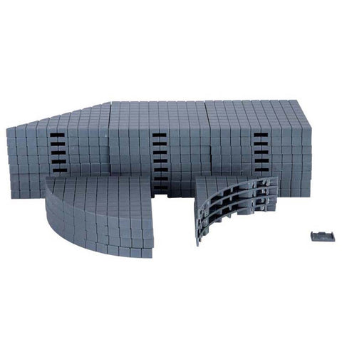 LEMAX Set 32 pezzi "Plaza System" in plastica grigio 45,8 x 30,5 cm