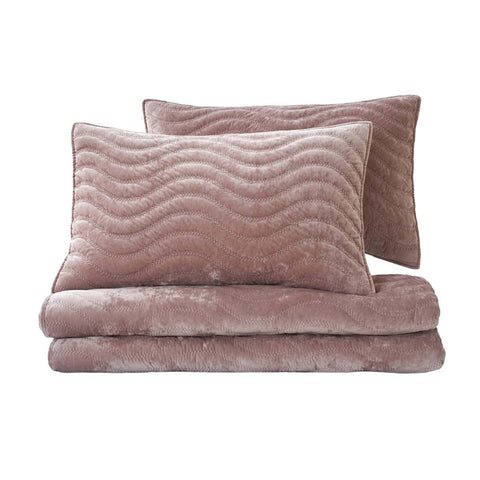 Blanc Mariclò Pink Winter Double Duvet "Velvet Night" 260x260 cm