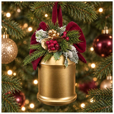 Fiori di Lena Campanaccio in metallo oro per albero di natale H22 cm