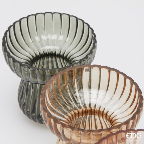 EDG Enzo de Gasperi Vase rayé biforme D11xH11 cm 4 variantes (1pc)