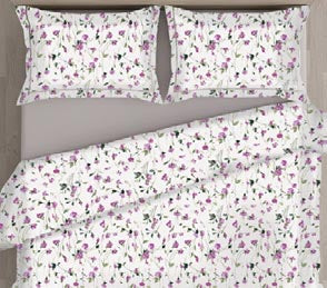 Art Deco Completo letto lenzuola matrimoniale in cotone + 2 federe "Armonia Primula"