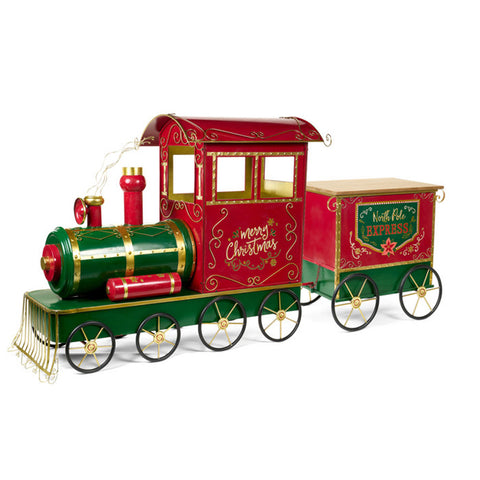 Nuvole di Stoffa Train décoration de Noël "VINTAGE TOYS" en métal 280x75x135 cm