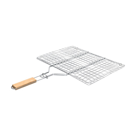 Estia Home Griglia barbeque in metallo, manico in legno 58x40cm
