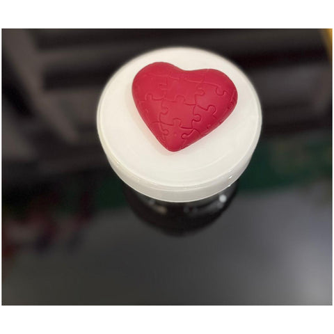 Chiaraela Scatola bassa con dedica e Cuore puzzle fragola D9xH9 cm