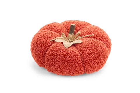 NUVOLE DI STOFFA Set 3 zucche decoro autunnale tessuto bouclet D20/17/13 cm