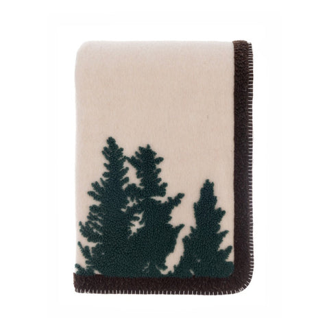 Blanc Mariclò Plaid sherpa di natale con Renna "Silenzio alpino" 170x140 cm