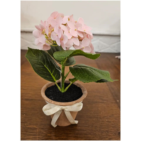 Fiori di Lena Piantina Fiore Ortensia sintetica artigianale + scatola D11.5xH15 cm - Angelica Home Stabia