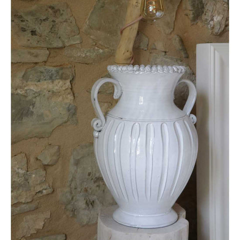 VIRGINIA CASA Vaso con perle in ceramica "Galestro" made in italy 28x25xH40cm