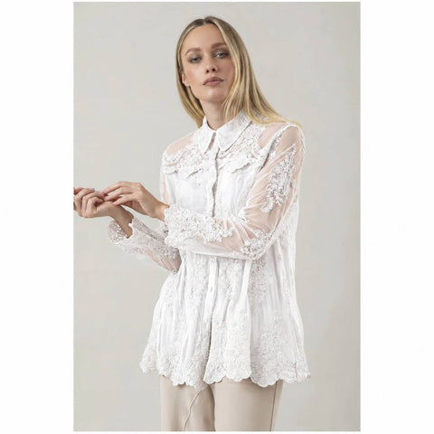 Chez Moi Chemise over in misto cotone "Parisienne" 2 varianti(1 unità)