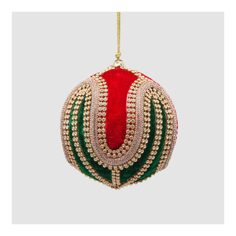 EDG Enzo De Gasperi Palla di natale con decori oro in velluto D10 cm 2 varianti (1 unità)