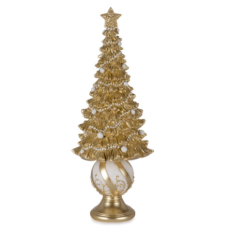 Henriette Albero di Natale in resina champagne "Royal Forest" D16.5xH43 cm