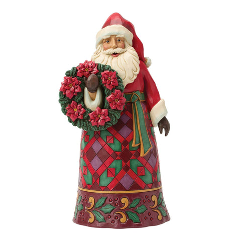 Enesco Statuina Babbo Natale con Ghirlanda, Jim Shore 18x14.5xH31 cm