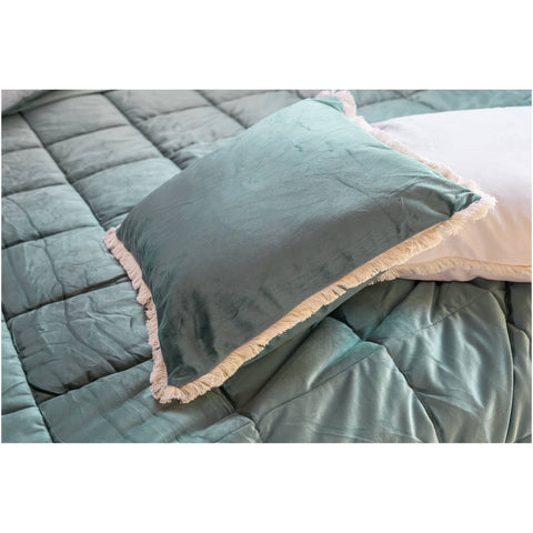 L'Atelier 17 Coussin en velours à volant « Arya » 45x45 cm 4 variantes (1 unité)