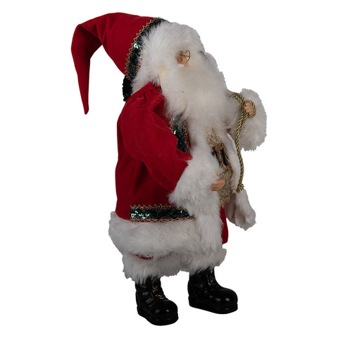 Clayre &amp; Eef Lot de 2 statuettes Père Noël et Mère Noël en résine H45/40 cm