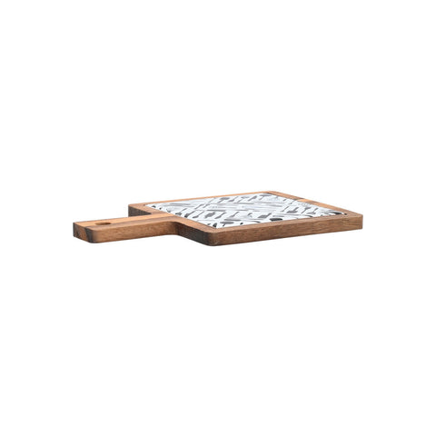 Estia Home Vassoio da portata in legno e ceramica "Allure" 18x12x1 cm