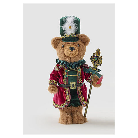EDG Statuette de Noël Ours soldat en tissu H40 cm 2 variantes (1 unité)