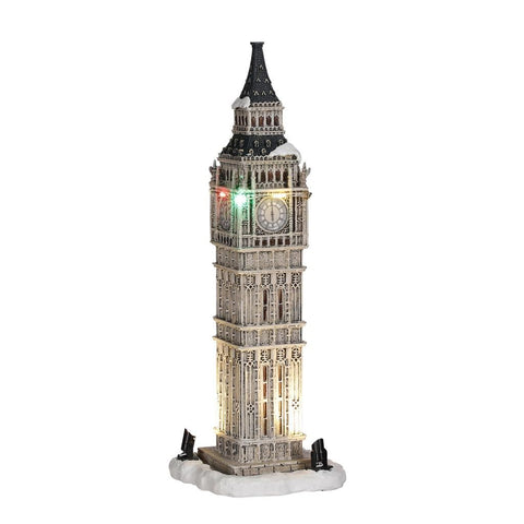 Luville Big Ben bâtiment de Noël illuminé en résine 9x9xH26 cm