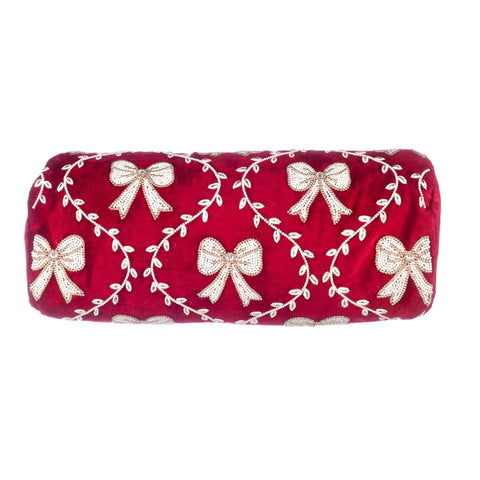 Blanc Mariclò Cuscino arredo di natale con applicazioni 15x45 cm