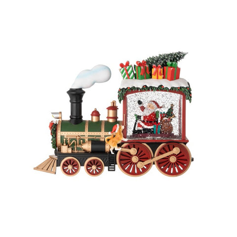 L'arte di Nacchi Treno con Babbo Natale luci led 31x10xH24 cm