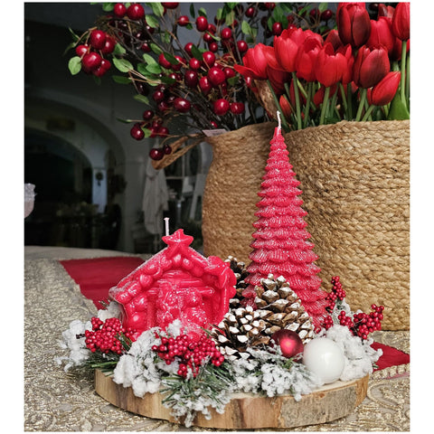 Centre de table de la crèche Cereria Parma avec bougies D22xH22 cm