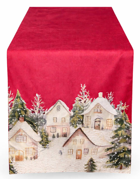 Clodette Runner di natale in velluto "Livigno" 160x40 cm 3 varianti(1 unità)