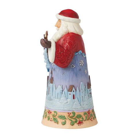 Enesco Babbo natale in resina con slitta "Jim Shore" 15x19xH30 cm