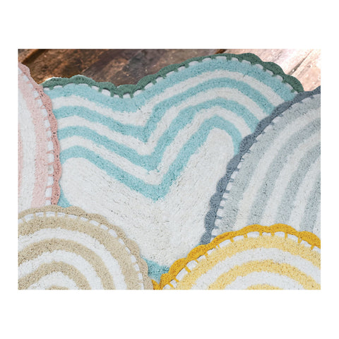 L'Atelier 17 Heart-shaped rug with stripes and lace "All Around" 65x65 cm 5 variations (1 unit)