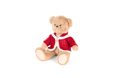 Nuvole di Stoffa Peluche di natale orsetto con giacca rossa H20 cm