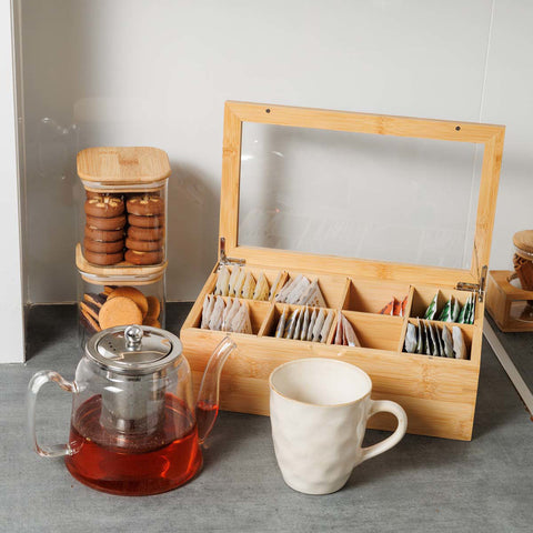 Estia Home Scatola Portaoggetti da cucina 8 posti in bamboo 31x19xH9 cm