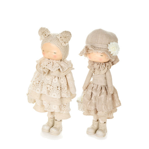 Nuvole di Stoffa Doll with Shabby Chic dress 20x16x40 cm 2 variants (1pc)