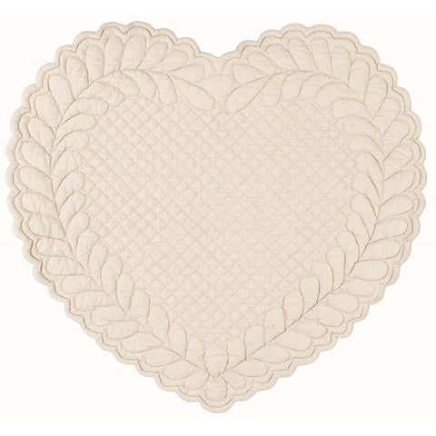 BLANC MARICLO' Lot de 2 sets de table cœur naturel 42x42 cm