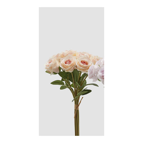 EDGEnzo de Gasperi Mazzo Bouquet 10 Rose con foglie artificiale H40 cm 2 varianti(1 unità)